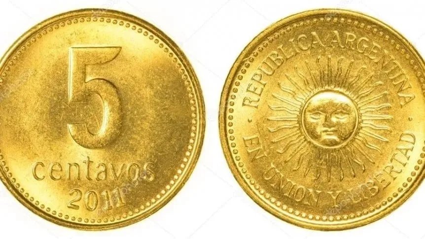 Las monedas de 5 centavos se venden por $ 80.000.