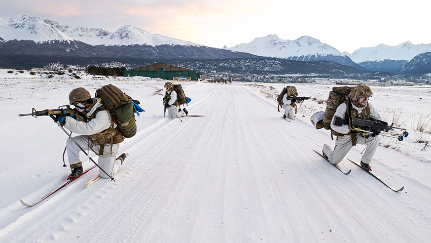 El Batallón de Infantería de Marina N° 4 realizó adiestramiento invernal