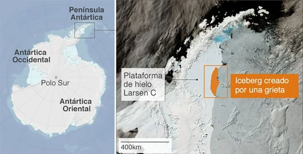 Larsen: Finalmente se desprendió el mayor iceberg de la Antártida