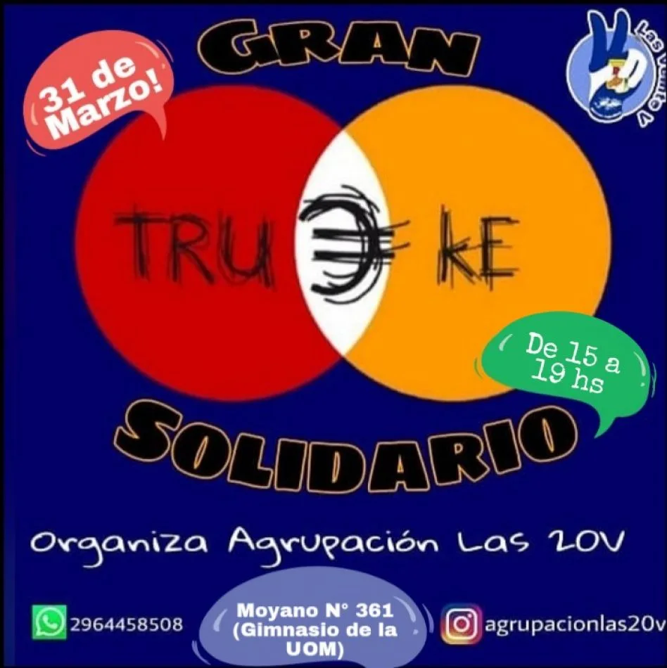 Domingo 31 de marzo se realizará el 1° tRueque Solidario del año