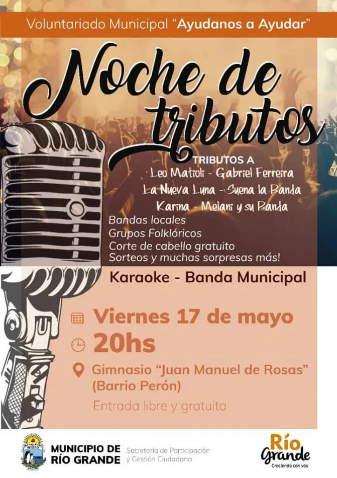 “Noche de Tributos” en el Gimnasio Juan Manuel de Rosas