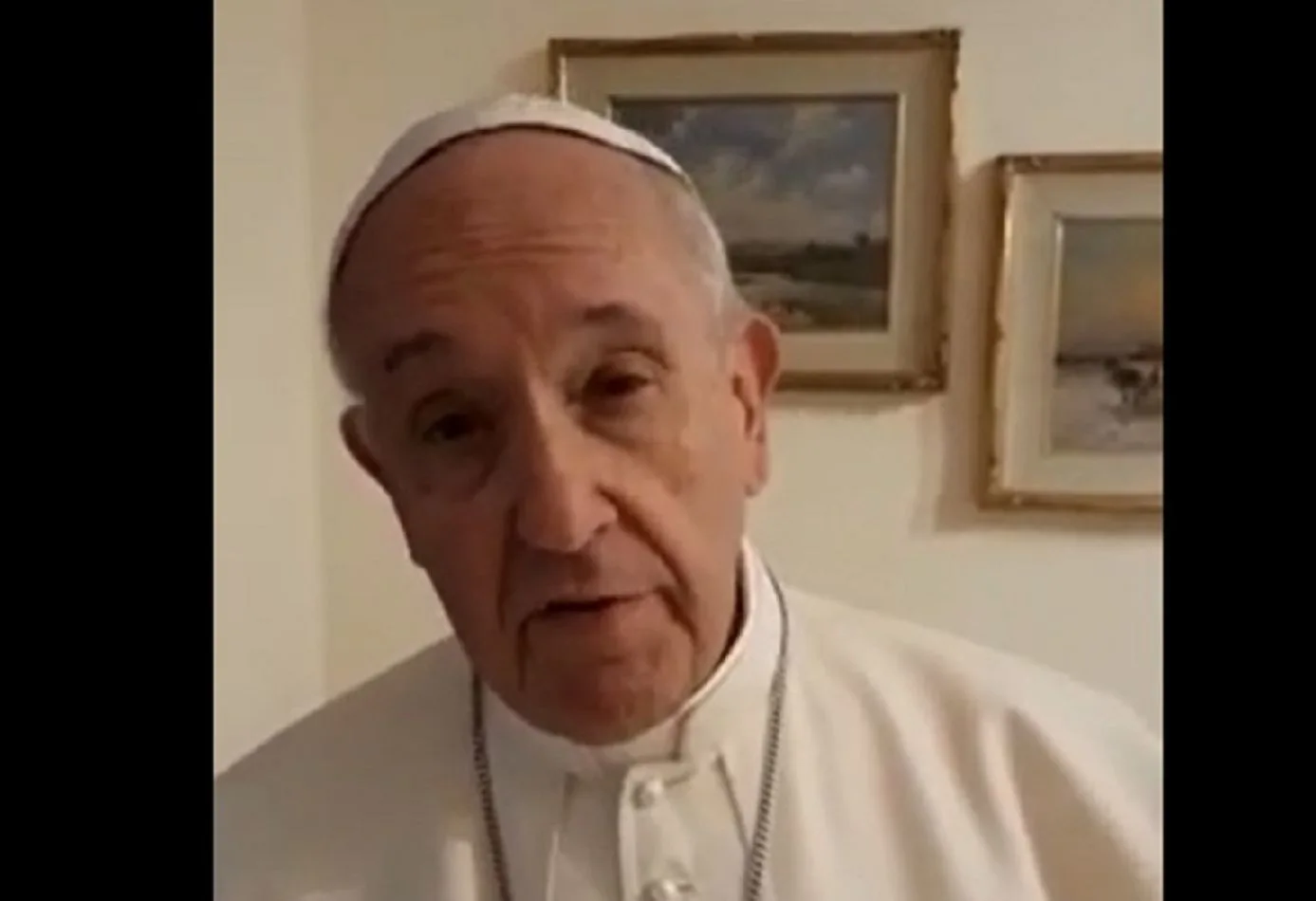 Captura de video del mensaje papal para la diócesis de Santa Cruz y Tierra del Fuego.