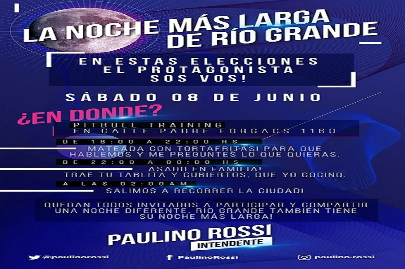 Paulino Rossi realizará una jornada maratónica de eventos para dialogar con los vecinos