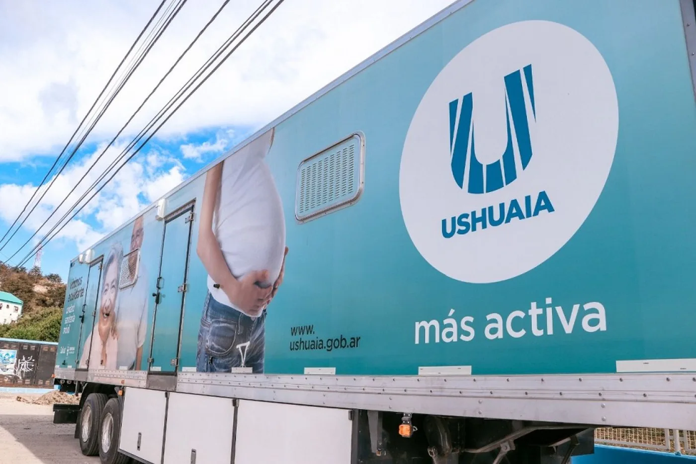 Camión sanitario móvil de la Municipalidad de Ushuaia