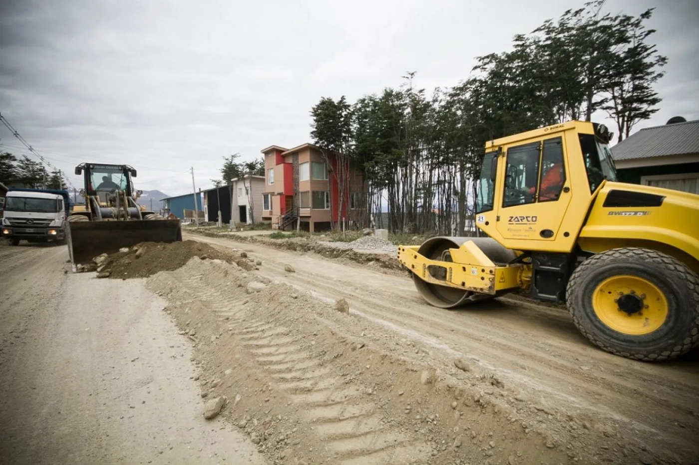 Obras en calle Tucumán de Ushuaia.