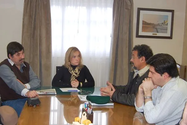 Ruiz y Cabral, de ASOEM, durante el contacto con Boyadjian y Oyarzo.