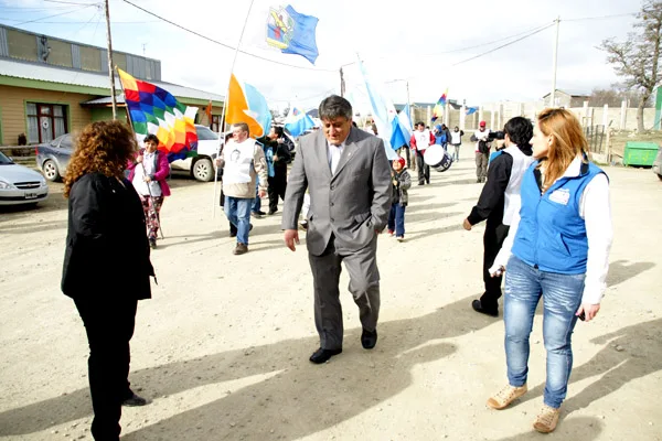 Claudio Queno, al momento de arribar al Colegio Ramón Trejo Noel.