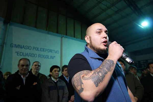 Mariano Tejada, líder de los textiles, durante su discurso en el acto.