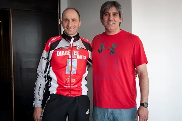 Mauro Talini, junto a Gonzalo Siracusa antes de iniciar su travesía.