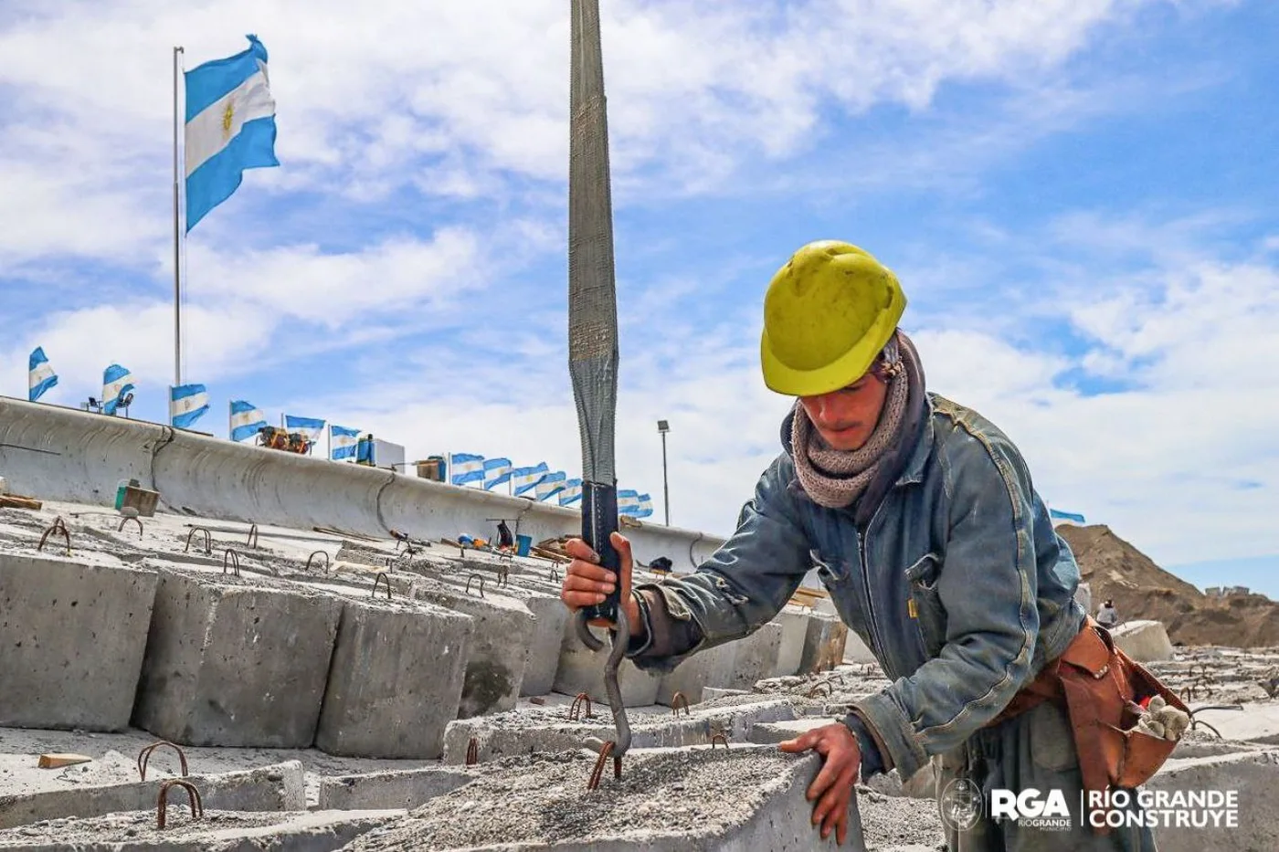 Muro costero de la ciudad de Río Grande.