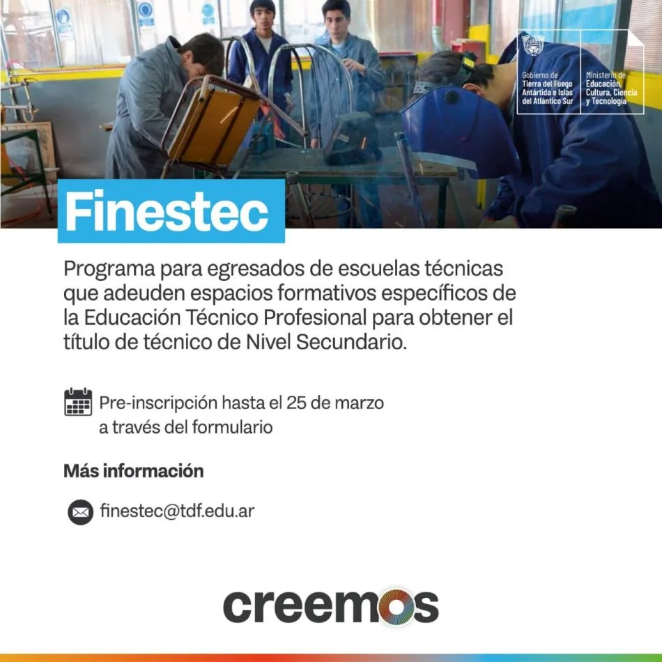 Pre inscripciones abiertas para el Programa Finestec 2023