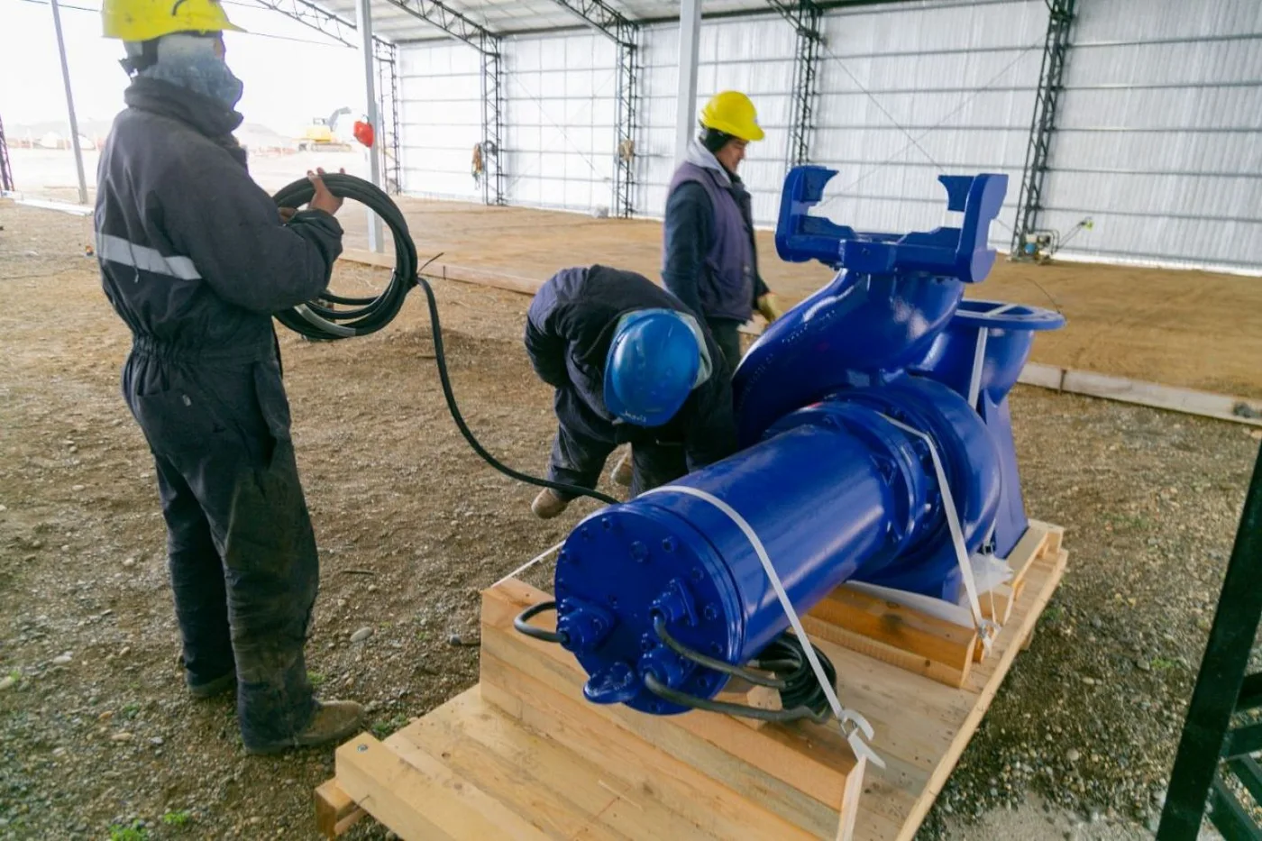 Arribaron las bombas para la nueva planta de pretratamiento