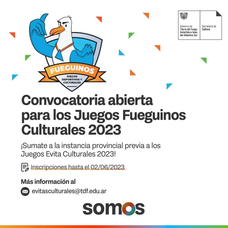 Se encuentran abiertas las inscripciones para los Juegos Fueguinos Culturales