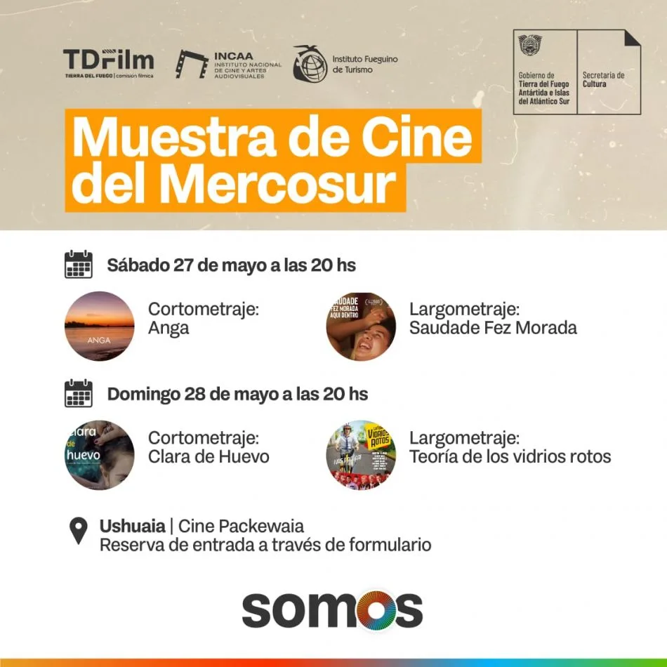 Este fin de semana se proyectará la muestra de cine del Mercosur en Ushuaia