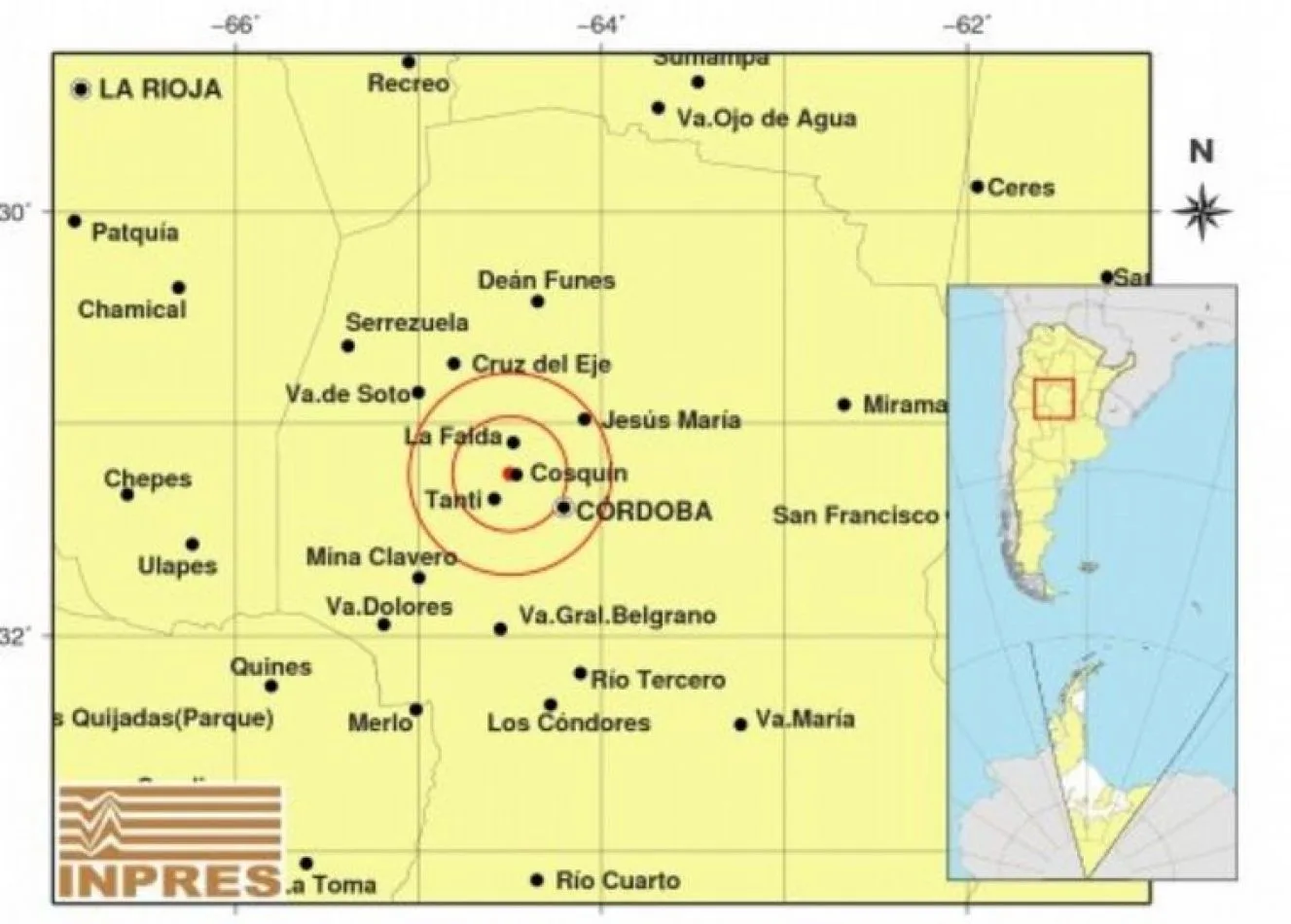 Sismo en Cosquín