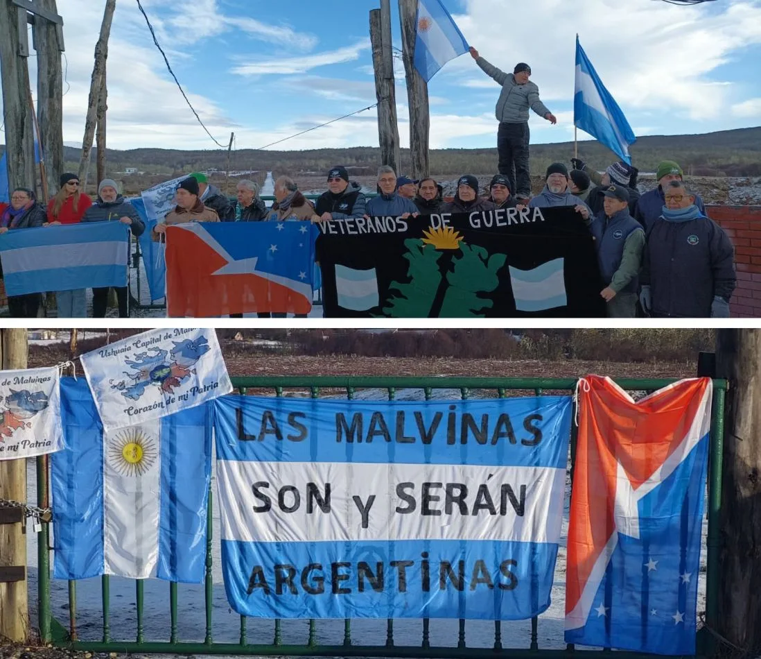 Veteranos de Guerra se manifestaron en contra del radar inglés