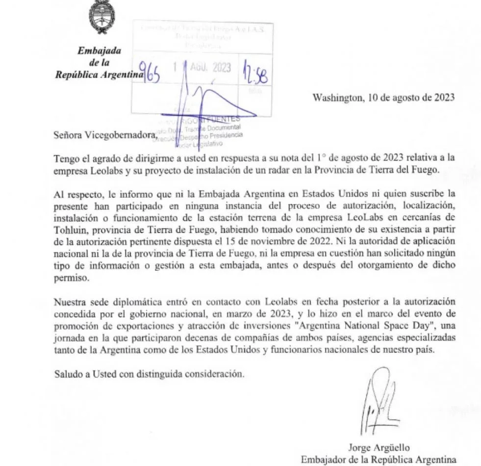 Sciurano cuestionó la respuesta del embajador argentino en EE.UU.