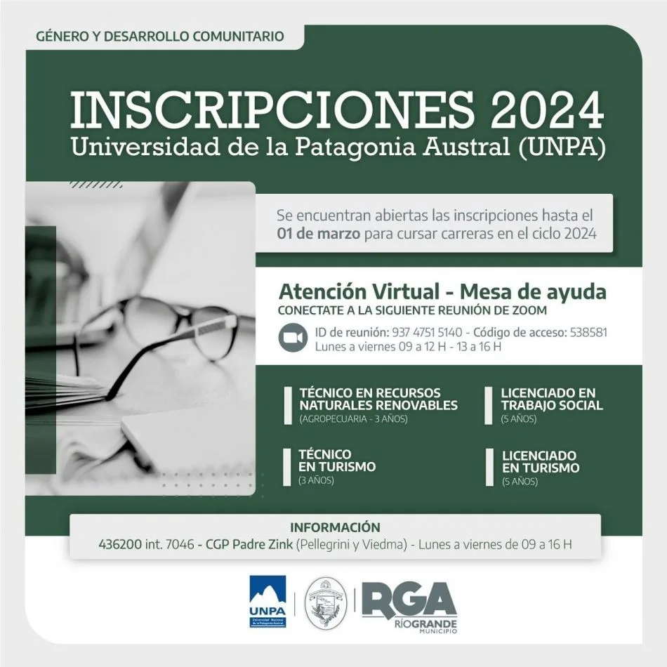 Inscripciones abiertas para las carreras de la UNPA