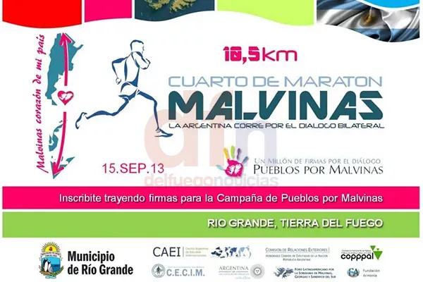 La maratón se llevará a cabo el domingo 15 de septiembre en Río Grande.