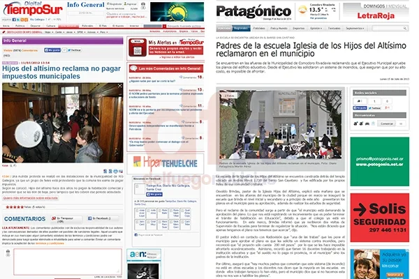 Los medios patagónicos replicaron los hechos polémicos de la congregación.