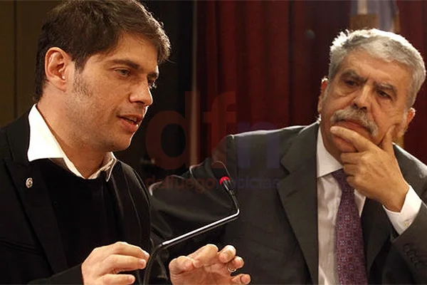 Kicillof y De Vido, al momento de realizar el anuncio.