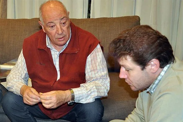 José Del Giúdice, junto a Gustavo Melella durante la reunión.