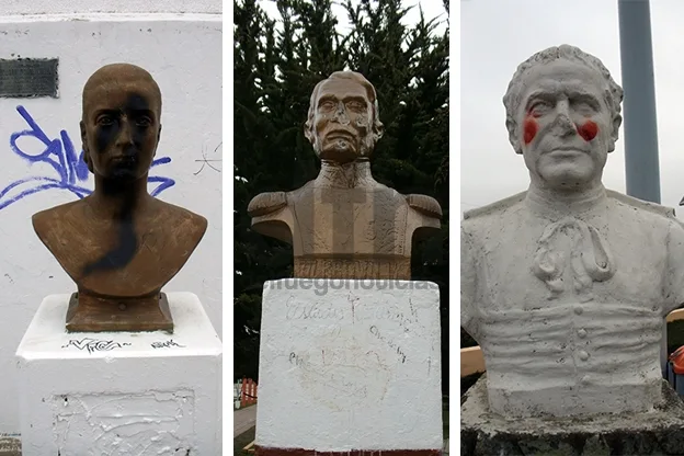 Tres monumentos que sufrieron las consecuencias del vandalismo.