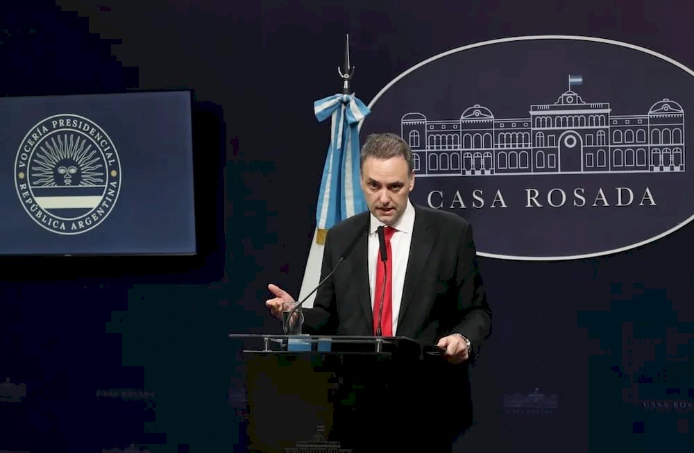 Vocero presidencial Manuel Adorni  dió una nueva conferencia de prensa en la Casa Rosada.