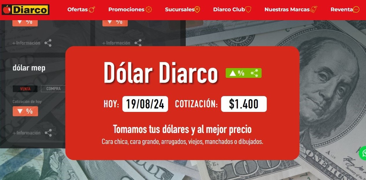 Supermercado mayorista aceptará dólares cara chica en compras