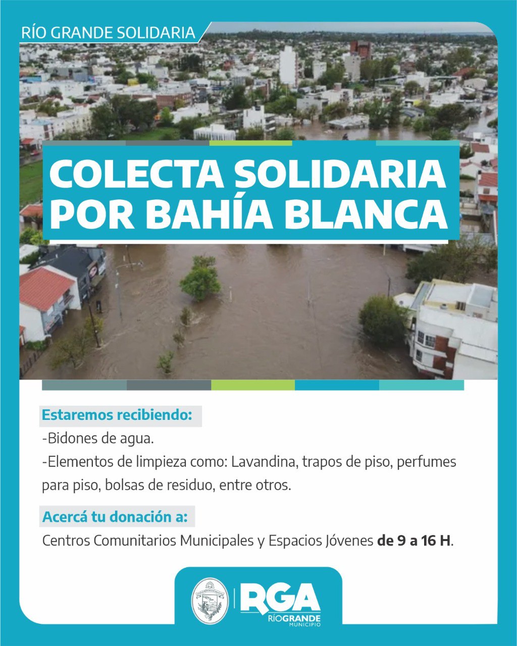 El Municipio de Río Grande continúa con la colecta solidaria por Bahía Blanca