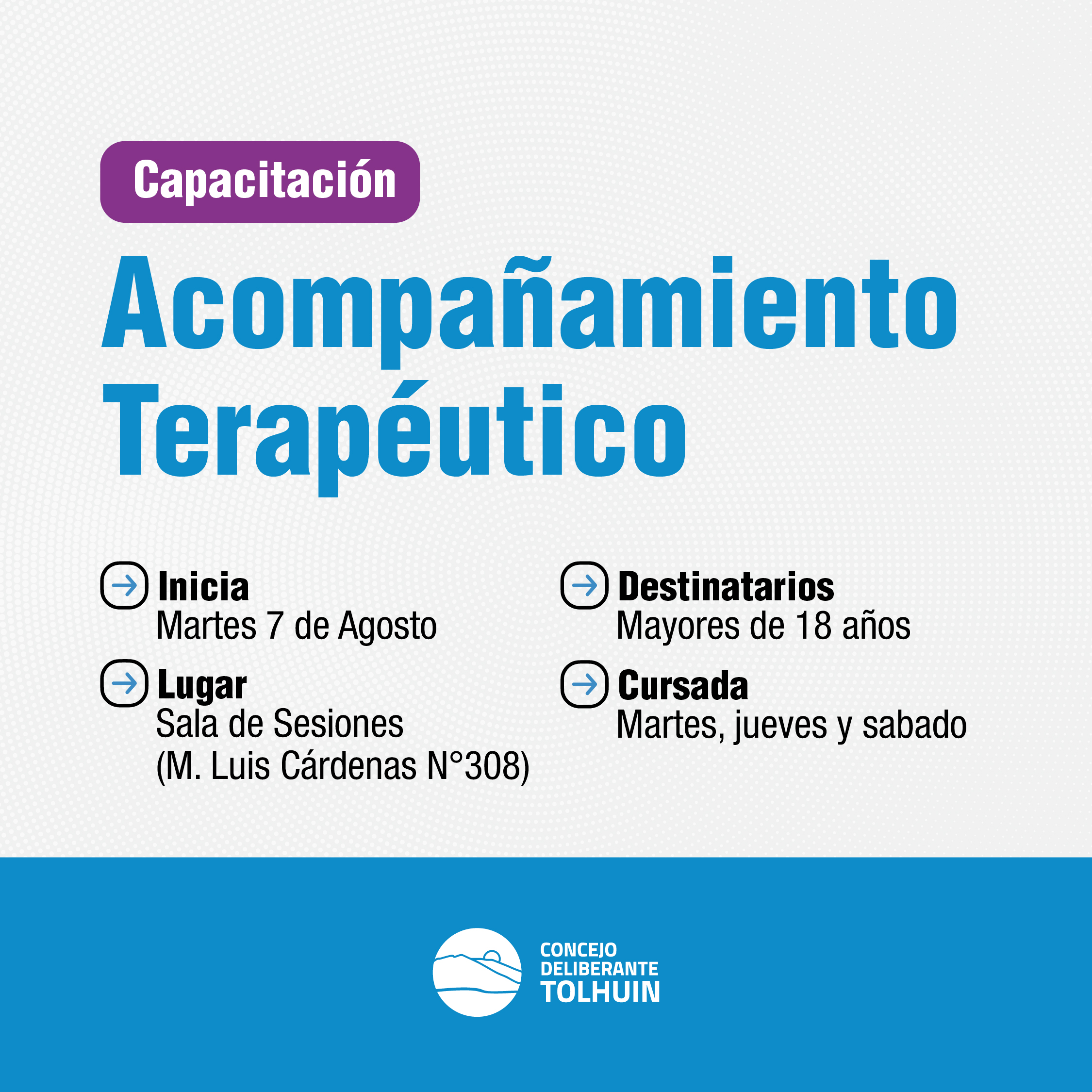 Comienza la capacitación en Acompañamiento Terapéutico en Tolhuin