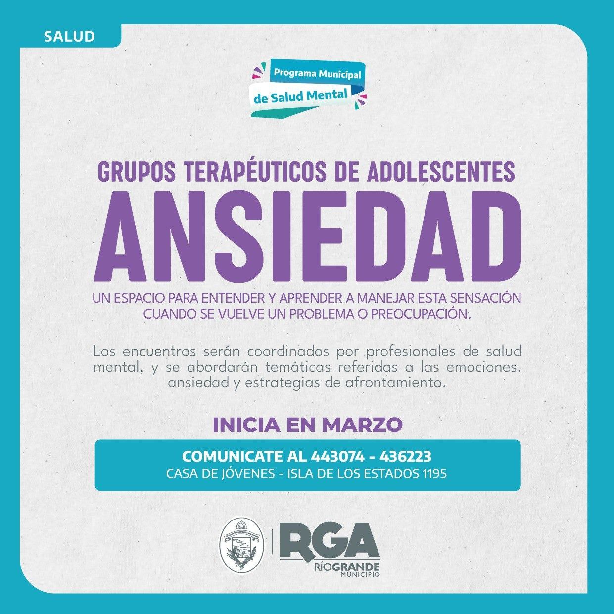 Siguen las inscripciones de los grupos terapéuticos de ansiedad para adolescentes