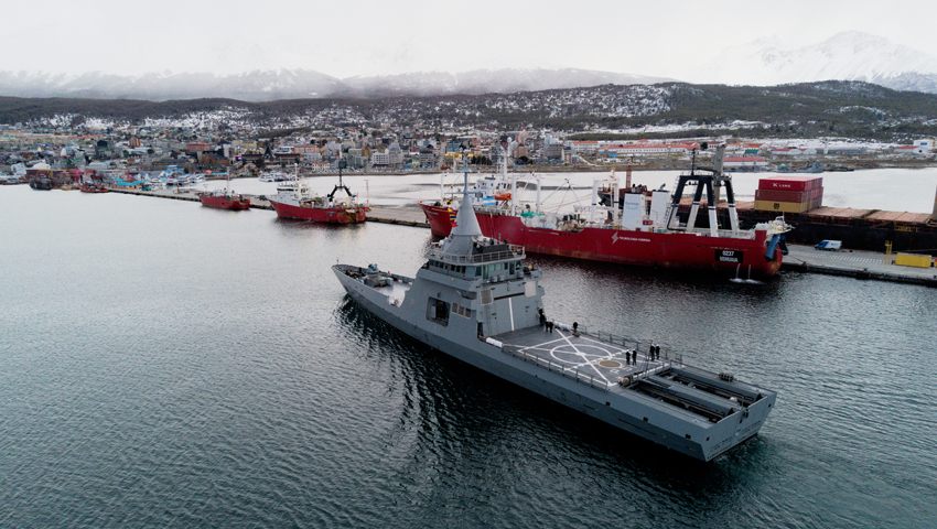 El Patrullero Oceánico ARA Bouchard arribó a Ushuaia