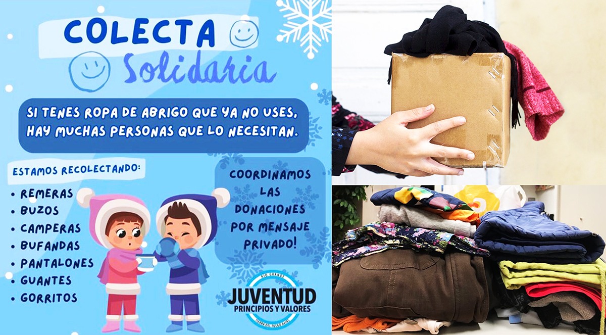 Juventud Principios y Valores continúa la campaña solidaria de recolección de ropas de abrigo.