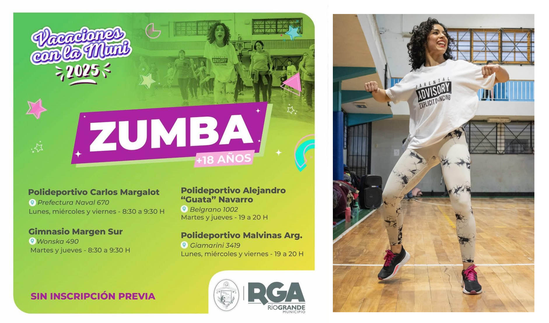 Río Grande invita a sumarse a las clases gratuitas de Zumba