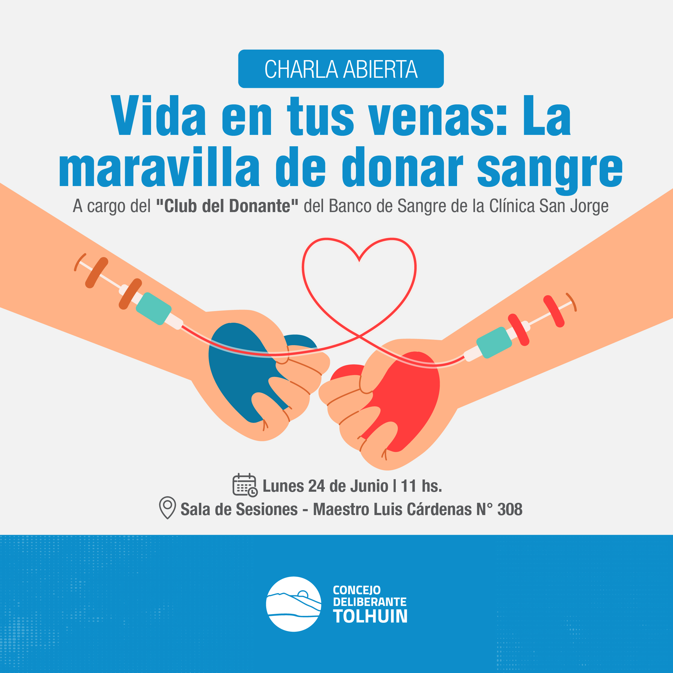 El Concejo invita a la charla abierta "Vida en tus venas. La maravilla de donar sangre".