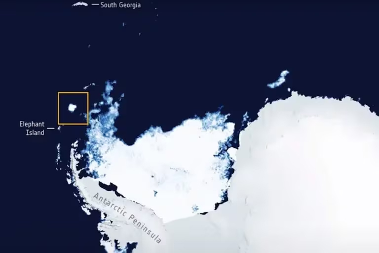 El iceberg más grande del mundo está atrapado en una inmensa columna de agua en rotación