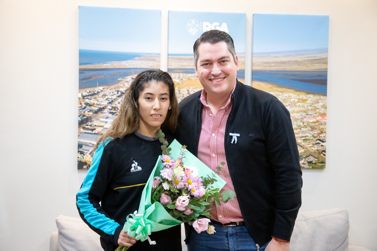 Martín Perez recibió a la judoca riograndense Rocío Ledesma