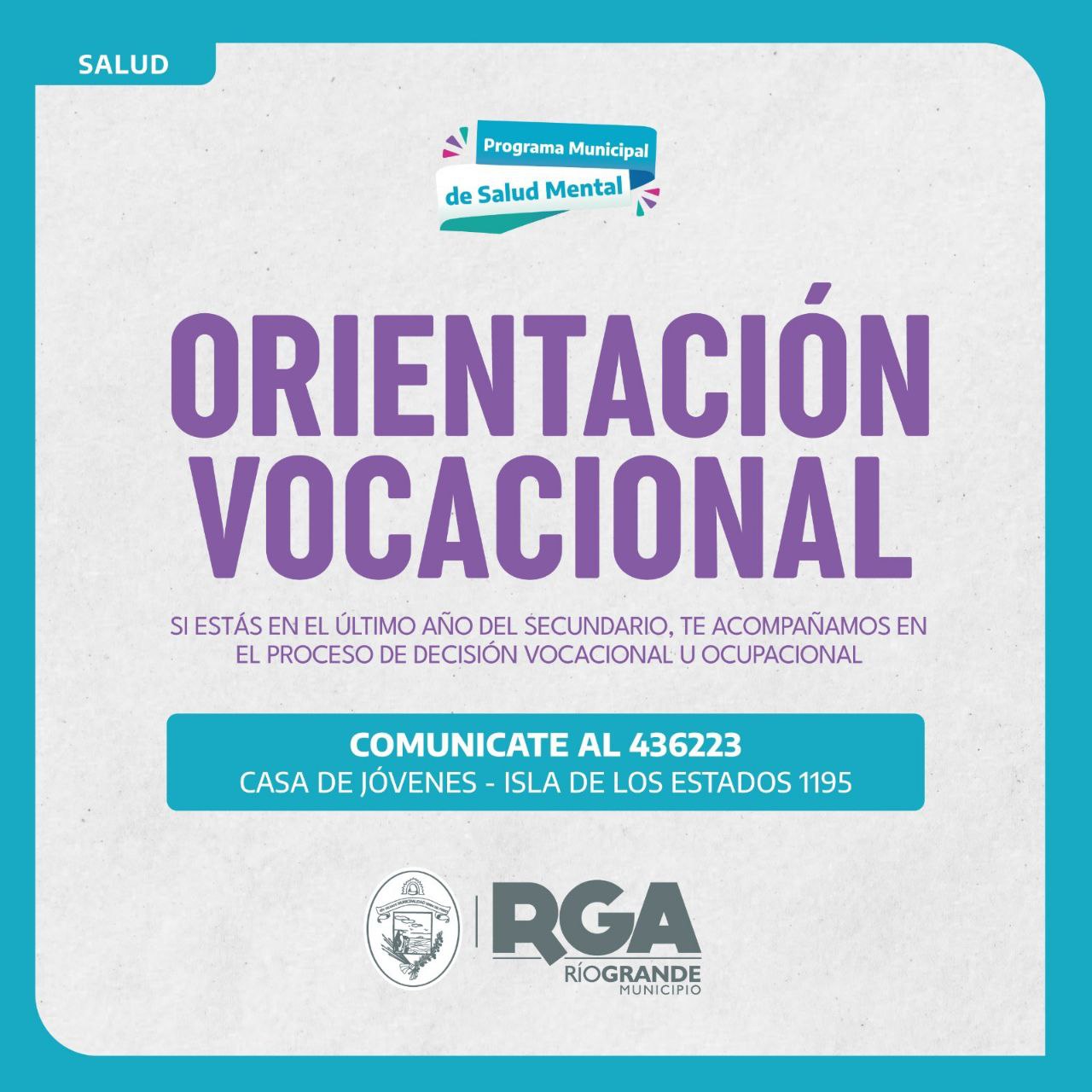 El Municipio ofrecerá una jornada de orientación vocacional y ocupacional para las juventudes riograndenses