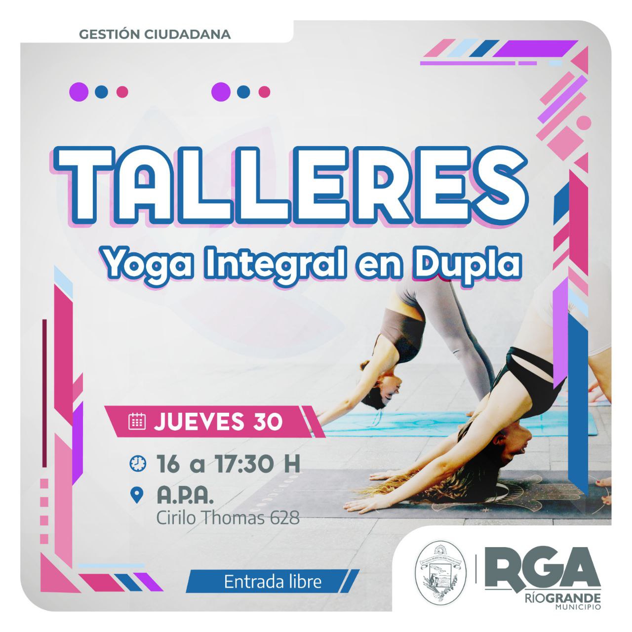 Sumate a la clase abierta de Yoga Integral en dupla