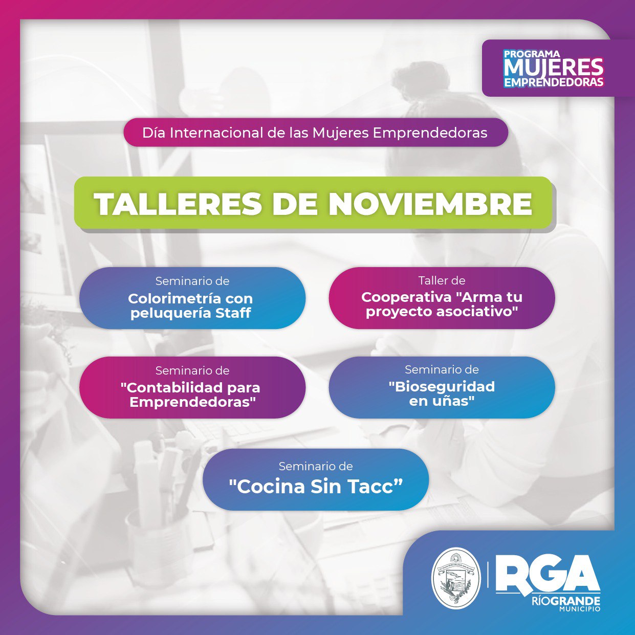 Talleres y seminarios en el "Día Internacional de las Mujeres Emprendedoras"