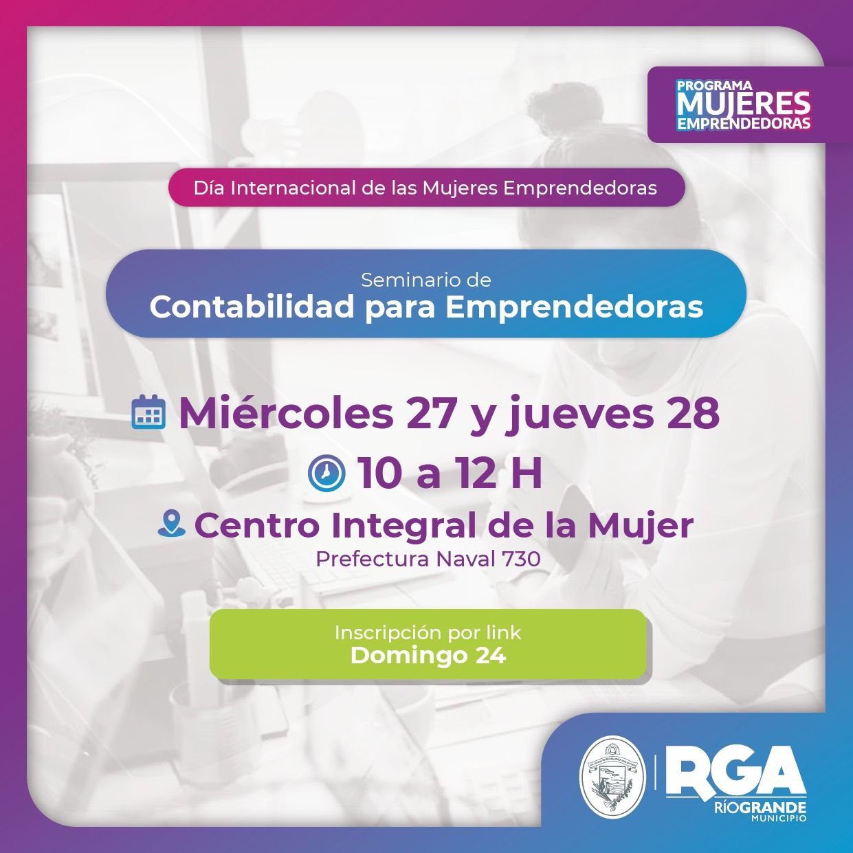 Sumate al seminario "Contabilidad para Emprendedoras"