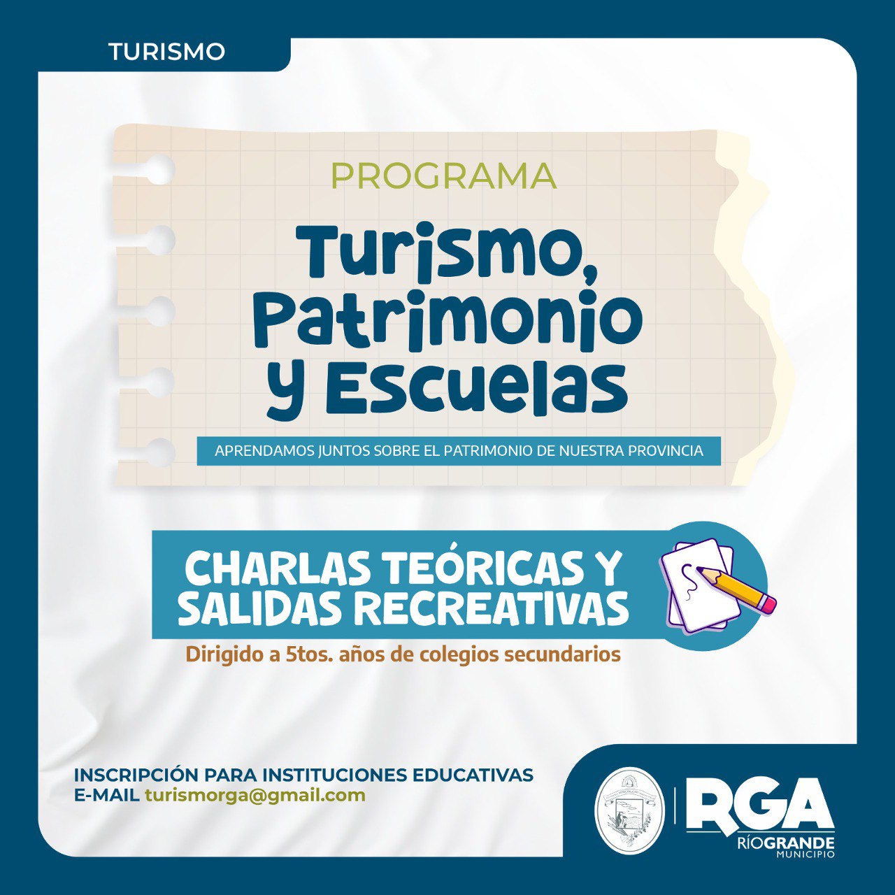 Se abren las inscripciones para participar del programa "Turismo, Patrimonio y Escuelas"