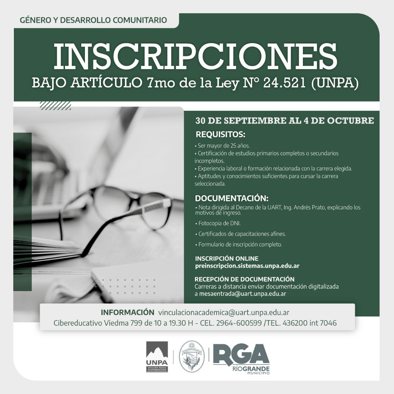 Continúan las inscripciones para las carreras de la UNPA