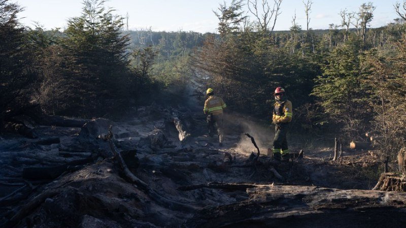 Brigadistas buscan consolidar el control del incendio declarado en estancia San Justo y evitar su propagación