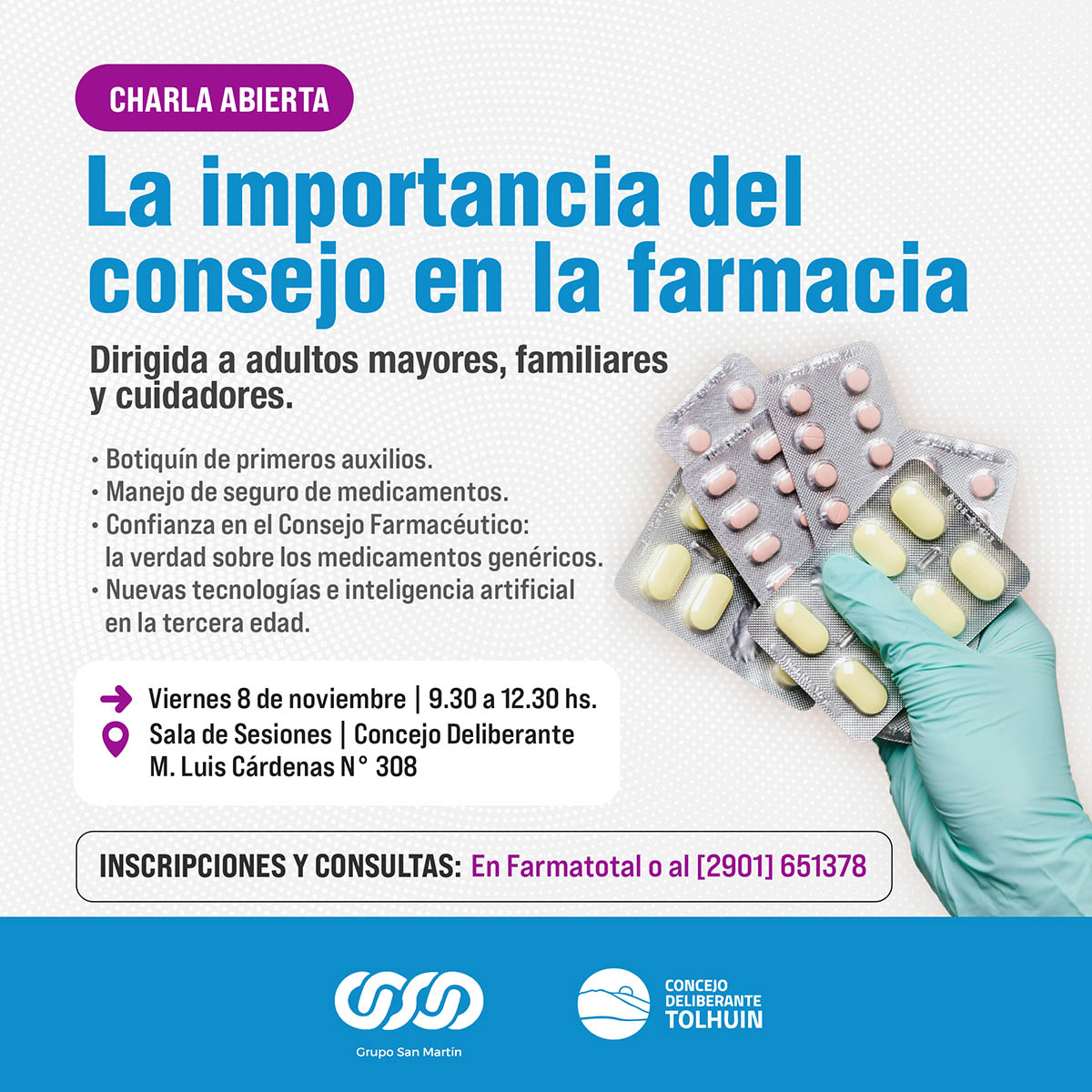 Concejo Deliberante y Grupo San Martín organizan charla sobre el rol del Consejo Farmacéutico