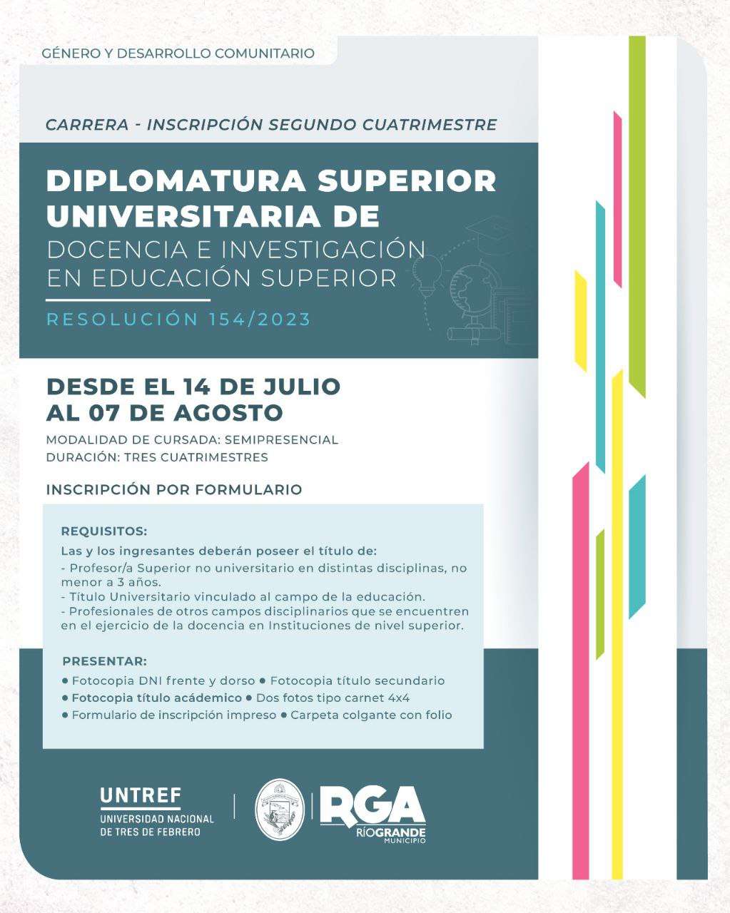 Inscripciones abiertas para la Diplomatura Superior Universitaria de Docencia e Investigación en Educación Superior