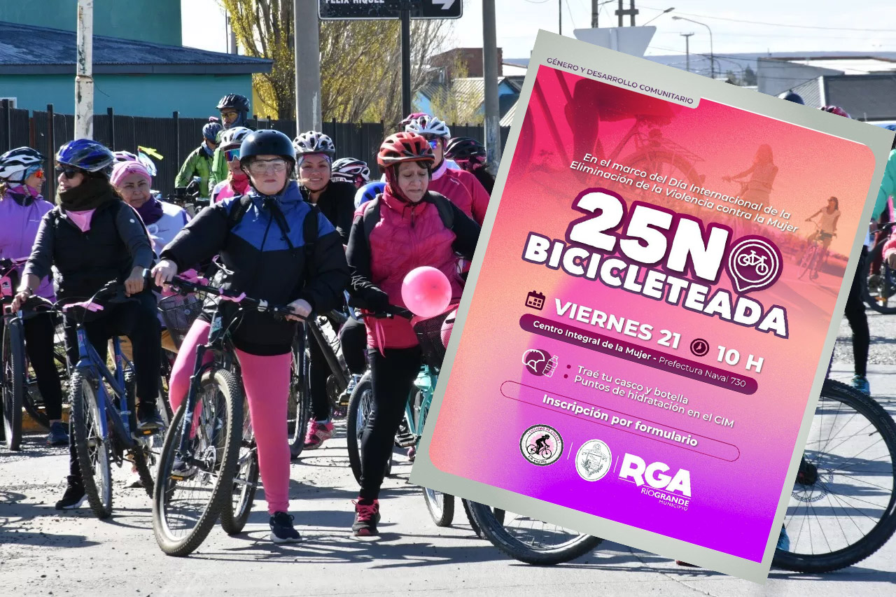 El Municipio de Río Grande realizará una bicicleteada por el 25N