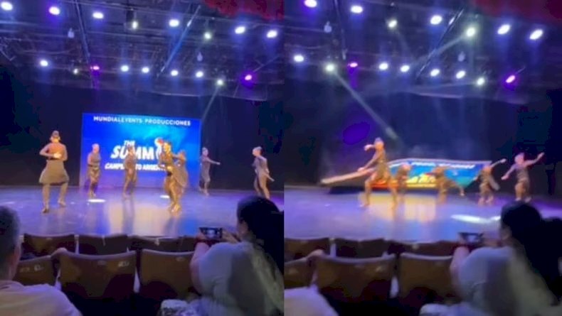 Una pantalla gigante cayó sobre cuatro bailarinas durante una competencia en Villa Carlos Paz