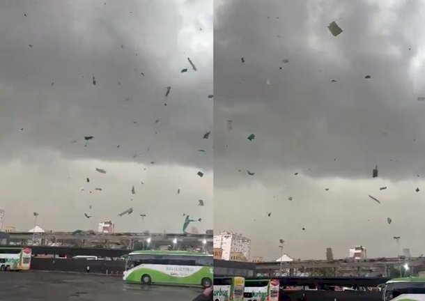 Declaran alerta roja en Chile por el temporal: se voló el techo de una terminal de ómnibus